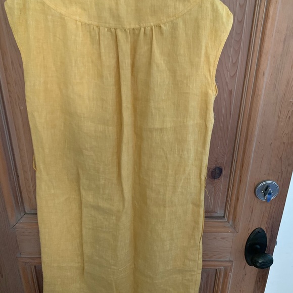 Talbots Beautiful Yellow Linen Dress - Picture 7 of 7